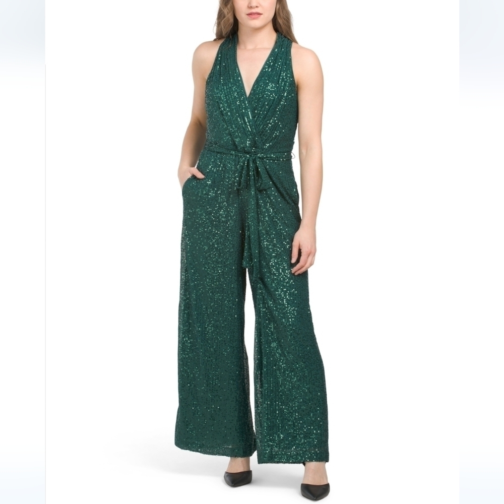 Julia Jordan Sleeveless Sequin Jumpsuit